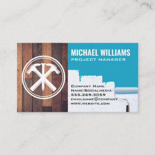 Hammers Nail Wood Paint General Contractor Business Card