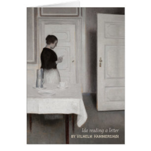 Hammershøi Ida lit une lettre CC0696 Card