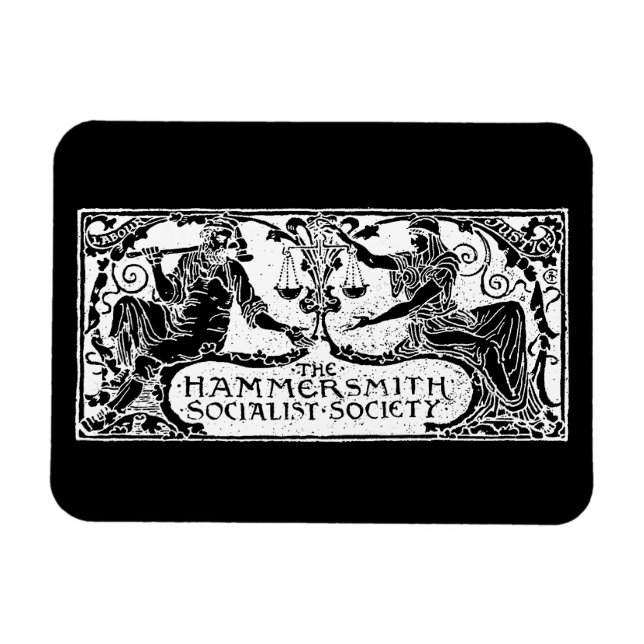 Hammersmith Socialist Society black magnet (Horizontal)