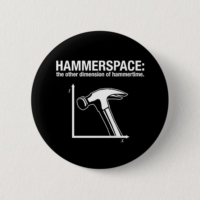 hammerspace: the other dimension of hammertime. 2 inch round button (Front)