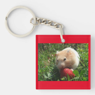 Hammies With Strawberries Keychain