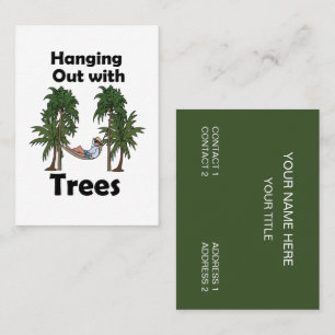 Hammock Camping Hanging Out With Trees Camping Business Card