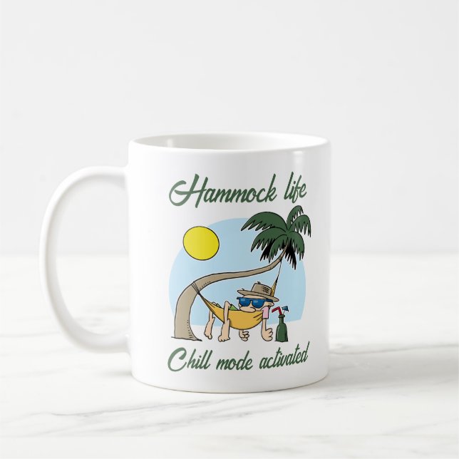 Hammock Life Chill Mode Activated Funny Cartoon Coffee Mug (Left)