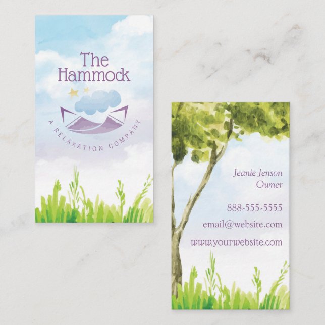 Hammock Nature Relaxation Business Card (Front/Back)