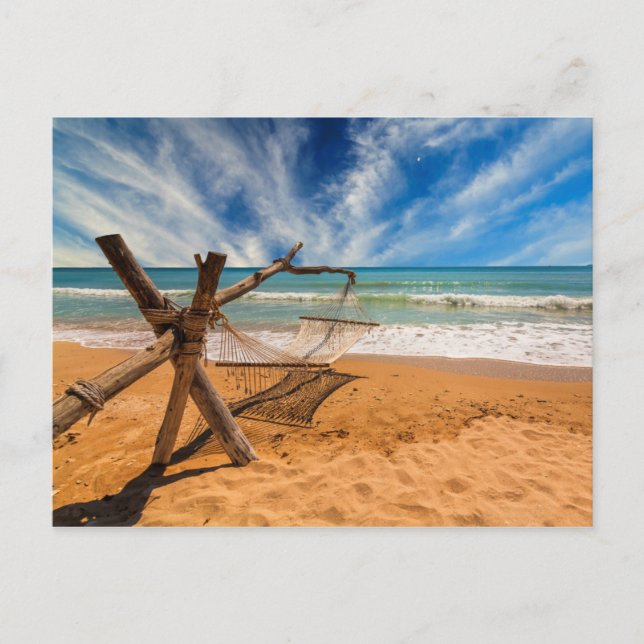 Hammock on a Tropical Beach Resort Postcard (Front)
