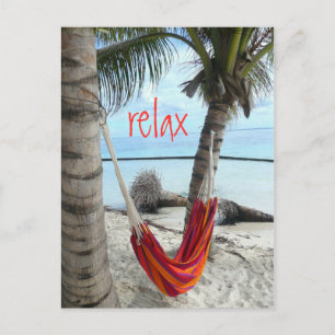 Hammock on Caribbean Beach Postcard