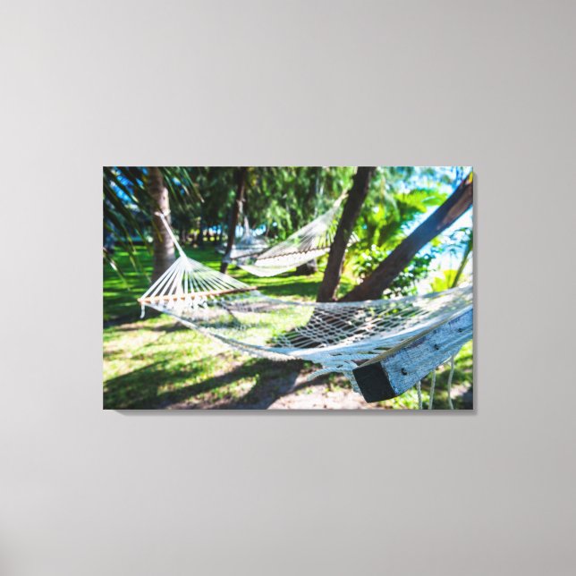 Hammock on the beach, Fiji Canvas Print (Front)