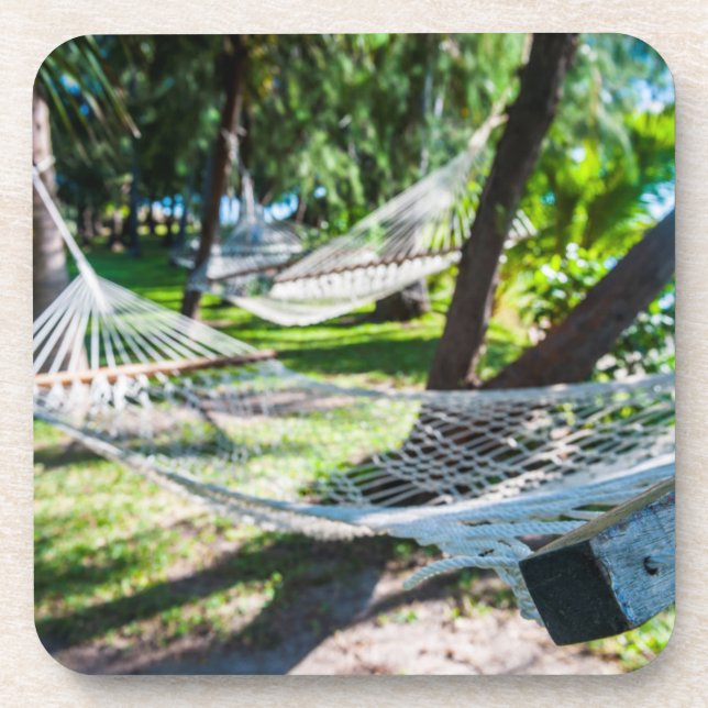 Hammock on the beach, Fiji Coaster (Front)