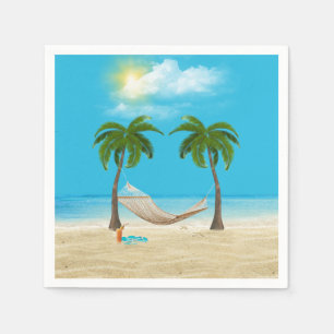 Hammock on Tropical Beach Napkin