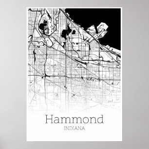 Hammond Map - Indiana - City Map Poster