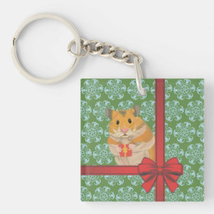 Hammy Christmas Hamster Christmas Keychain