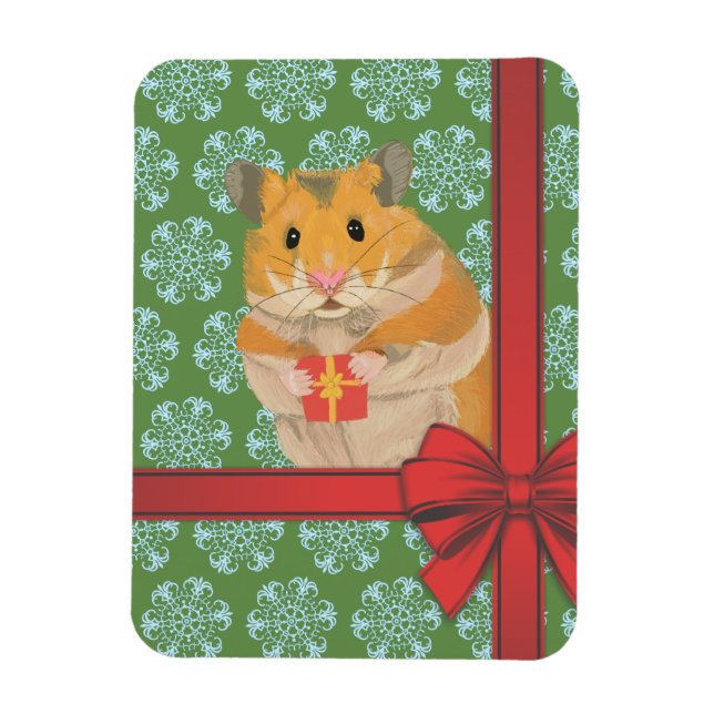 Hammy Christmas Hamster Christmas Magnet (Vertical)