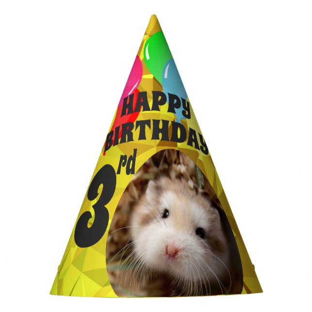 Hammyville - Cute Hamster Golden Gems Party Hat (Front)
