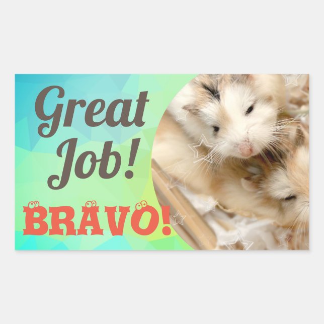 HammyVille - Cute Hamster Great Job Bravo Sticker (Front)