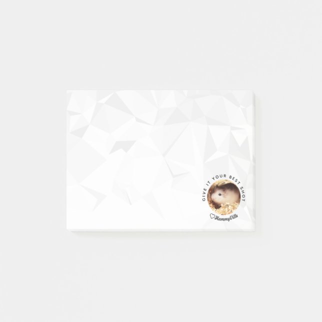 HammyVille - Cute Hamster with Motivational Quote Post-it Notes (Front)