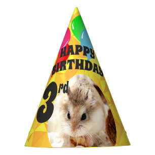 Hammyville - Cute Hamster Yellow Gems Party Hat
