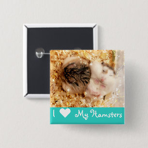 Hammyville - Cute Hamsters 2 Inch Square Button