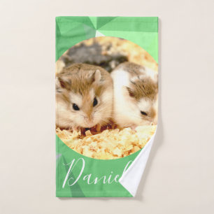 HammyVille - Cute Robo Hamster Customize Name Bath Towel Set