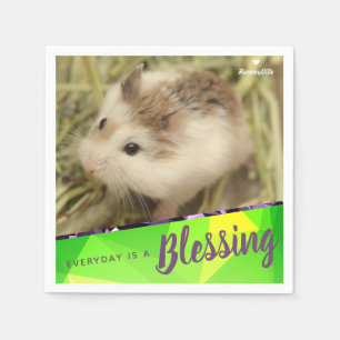 Hammyville - Cute White Robo Hamsters Blessing Napkin