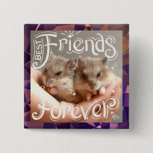 Hammyville - Hamster Best Friends Forever 2 Inch Square Button