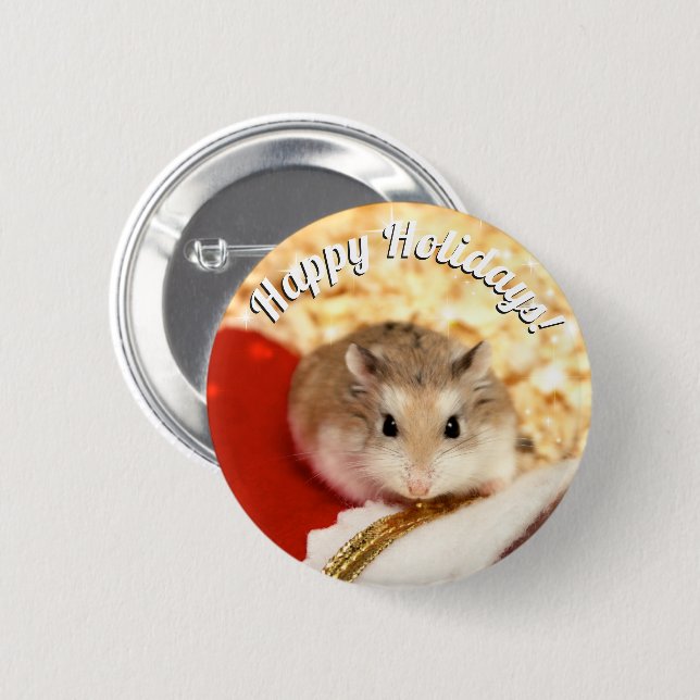 Hammyville - Hamster Holiday 2 Inch Round Button (Front & Back)