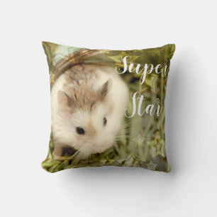 Hammyville - Hamster Super Star Throw Pillow