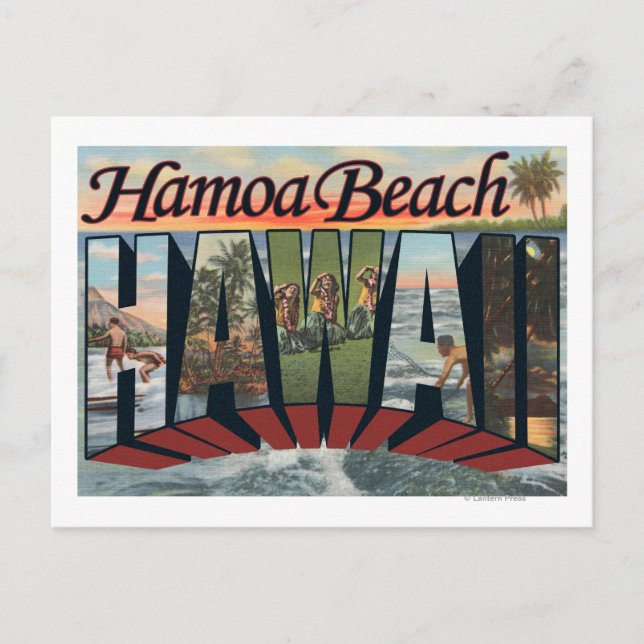 Hamoa Beach, Hawaii - Large Letter Scenes Postcard (Front)