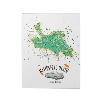Hampstead Heath London England map Notepad