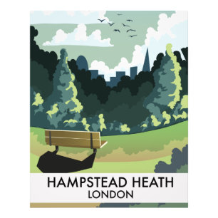 Hampstead Heath London travel poster. Photo Print