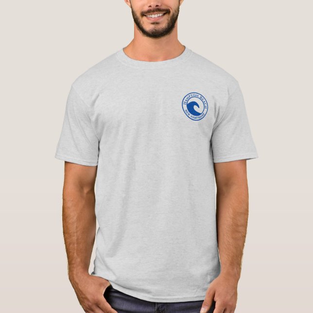 Hampton Beach Blue Ocean Wave Circle Design T-Shirt (Front)