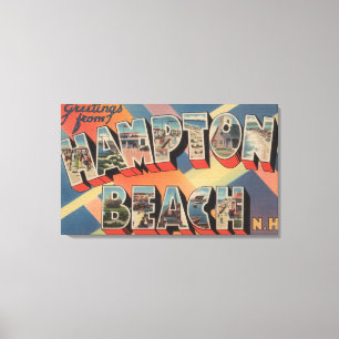 Hampton Beach, New Hampshire - Large Letter Canvas Print