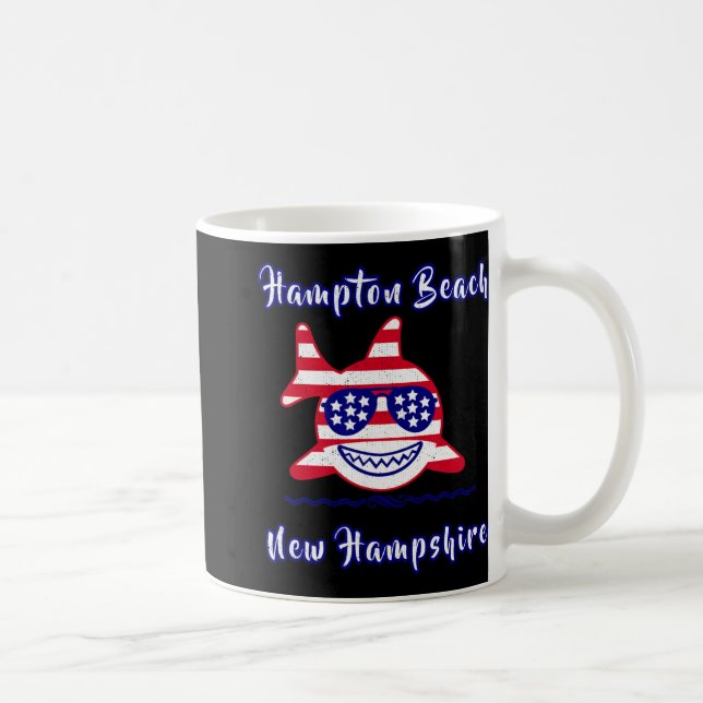 Hampton Beach New Hampshire Patriotic Usa Flag Whi Coffee Mug (Right)