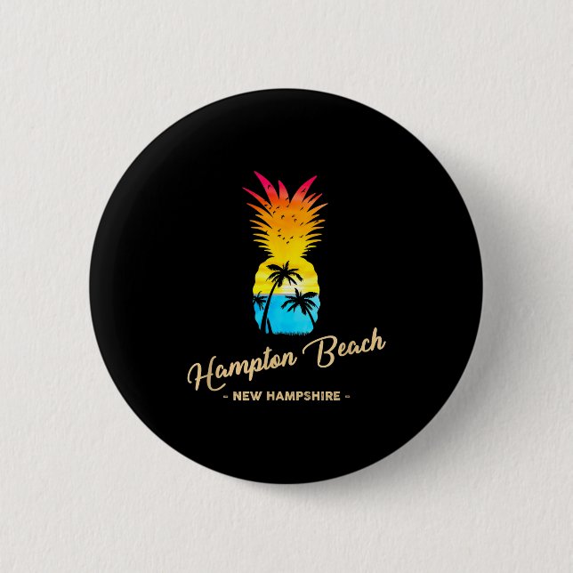 Hampton Beach Souvenir Ne - New Hampshire Men Wome 2 Inch Round Button (Front)