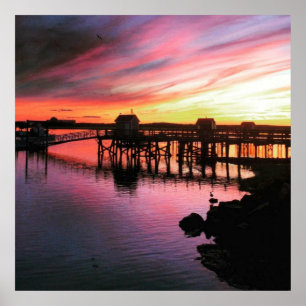 Hampton Beach Sunset Poster