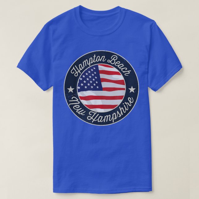 Hampton Beach - T-shirt souvenir patriotique du Ne (Design devant)