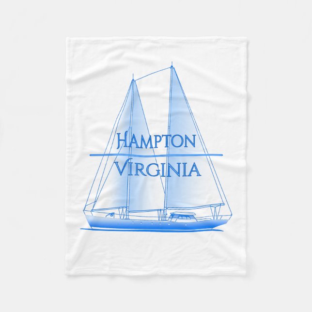 Hampton Coastal Nautical Sailing Sailor Fleece Blanket (Front)