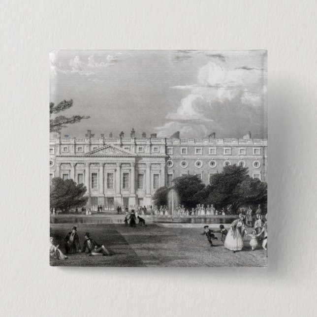 Hampton Court Palace 2 Inch Square Button (Front)
