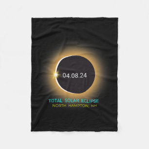 Hampton Nh Total Solar Eclipse 040824 New Hampshir Fleece Blanket