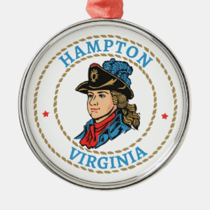 Hampton Virginia Colonial Metal Ornament
