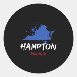 Hampton Virginia Va Paint Splatter Vacation Souven Classic Round Sticker