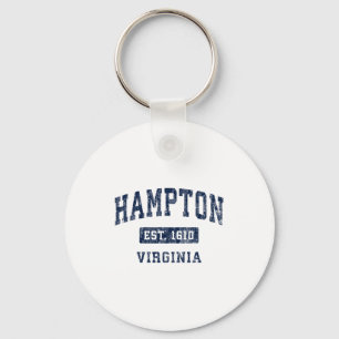 Hampton Virginia Va Vintage Established Srts Desig Keychain