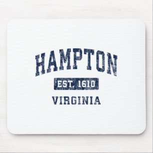 Hampton Virginia Va Vintage Established Srts Desig Mouse Pad