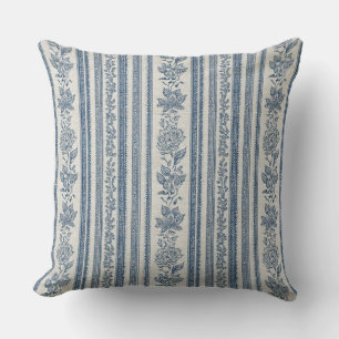 Hamptons Blue Throw Pillow