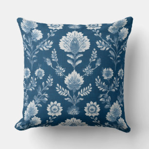 Hamptons Blue Throw Pillow