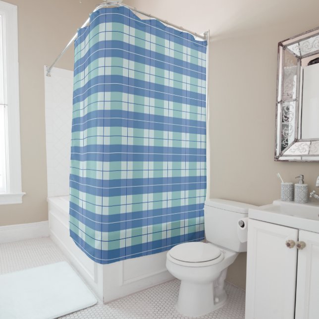 Hamptons Light Blue Tartan Plaid Patterned (In Situ)