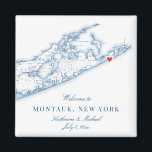 Hamptons Montauk Destination Wedding Favour Magnet<br><div class="desc">Quick and easy ordering! This Montauk destination wedding favour magnet is perfect to include with welcome bag goodies for your Hamptons destination wedding guests, or customize them for your wedding party. The heart is over Montauk, but you can move the heart by clicking "Edit Using design tool" under "Personalize". These...</div>
