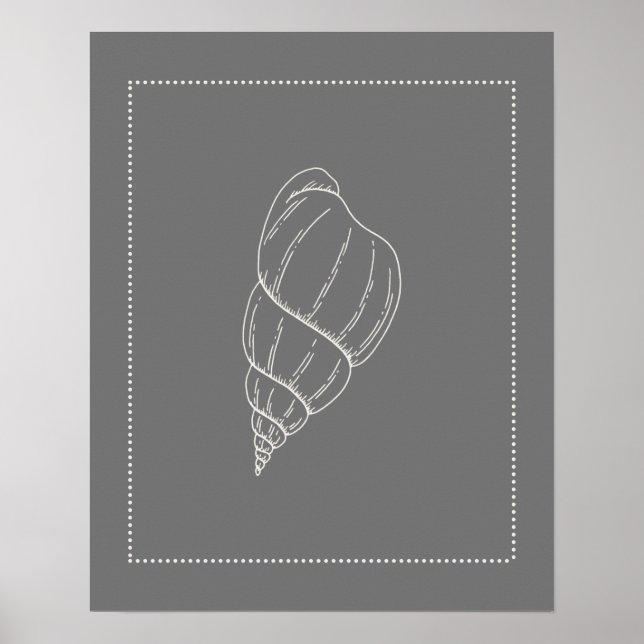 Hamptons Style Sea Snail Shell Poster (Front)