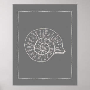 Hamptons Style Spiral Shell Print