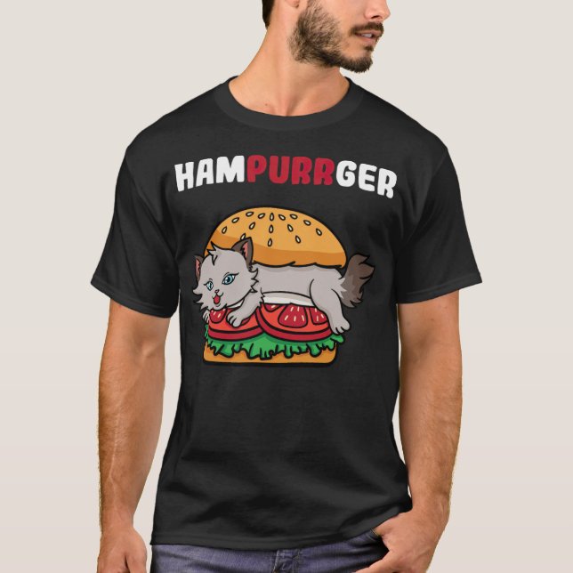 Hampurrger Cat Hamburger Chef Cook  birthday const T-Shirt (Front)