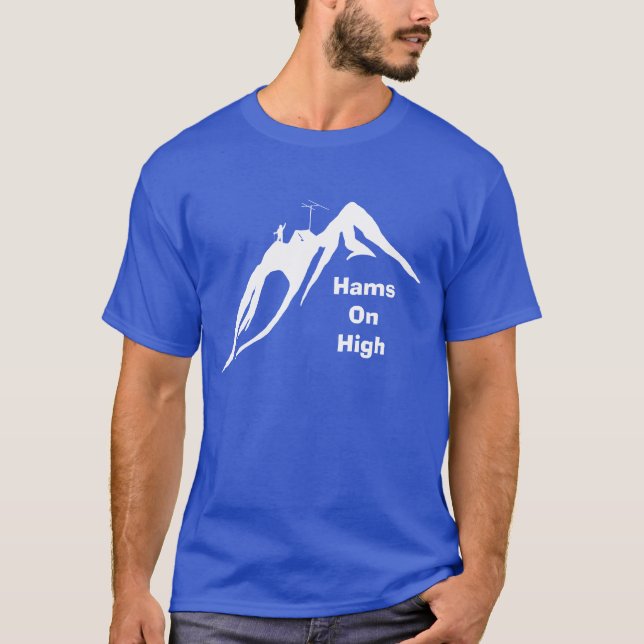 Hams on High Mountain Operating T-shirt (Front)